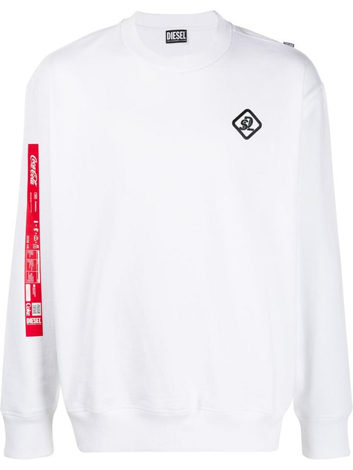 Diesel Recycled Fabric Sweatshirt With Print - White