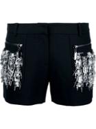 Thomas Wylde Jewel-embellished Shorts, Women's, Size: 4, Black, Polyester/spandex/elastane/viscose