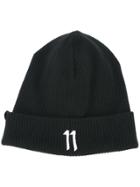 11 By Boris Bidjan Saberi Embroidered Rib Beanie - Black