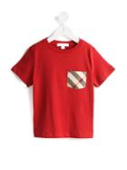 Burberry Kids Check Pocket T-shirt, Boy's, Size: 12 Yrs, Red