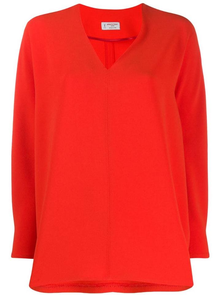 Alberto Biani V-neck Blouse - Red