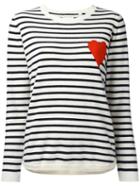 Chinti And Parker - Striped Heart Jumper - Women - Cashmere - L, Women's, White, Cashmere