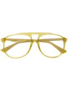 Gucci Eyewear Transparent Aviator Glasses - Yellow & Orange