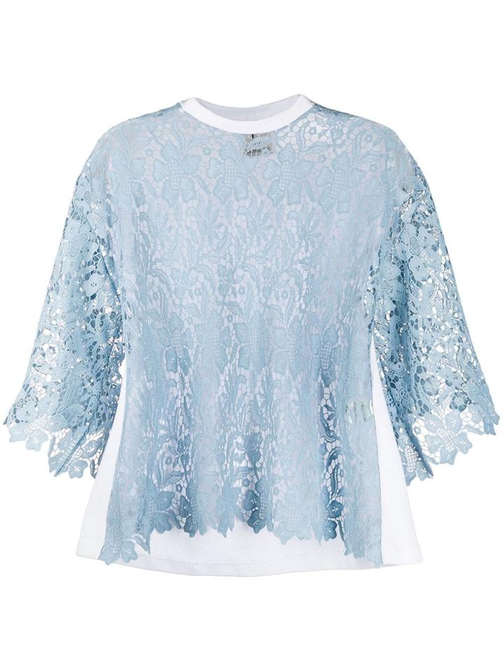 L'autre Chose Loose-fit Lace Top - Blue
