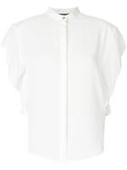 Dkny Flutter Sleeve Shirt - White