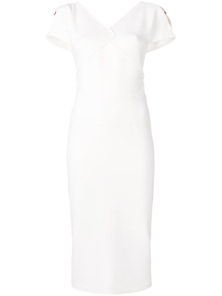 Roland Mouret Felmersham Cold-shoulder Dress - White