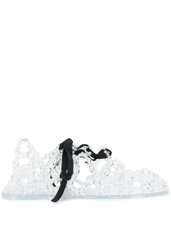 Susan Fang Bubble Lace-up Sandals - Neutrals