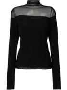 Andrea Ya'aqov Sheer Slim-fit Knit Top - Black