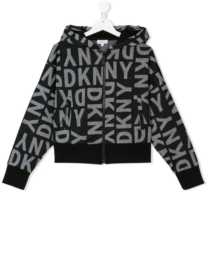Dkny Kids Logo Zip Hoodie - Black