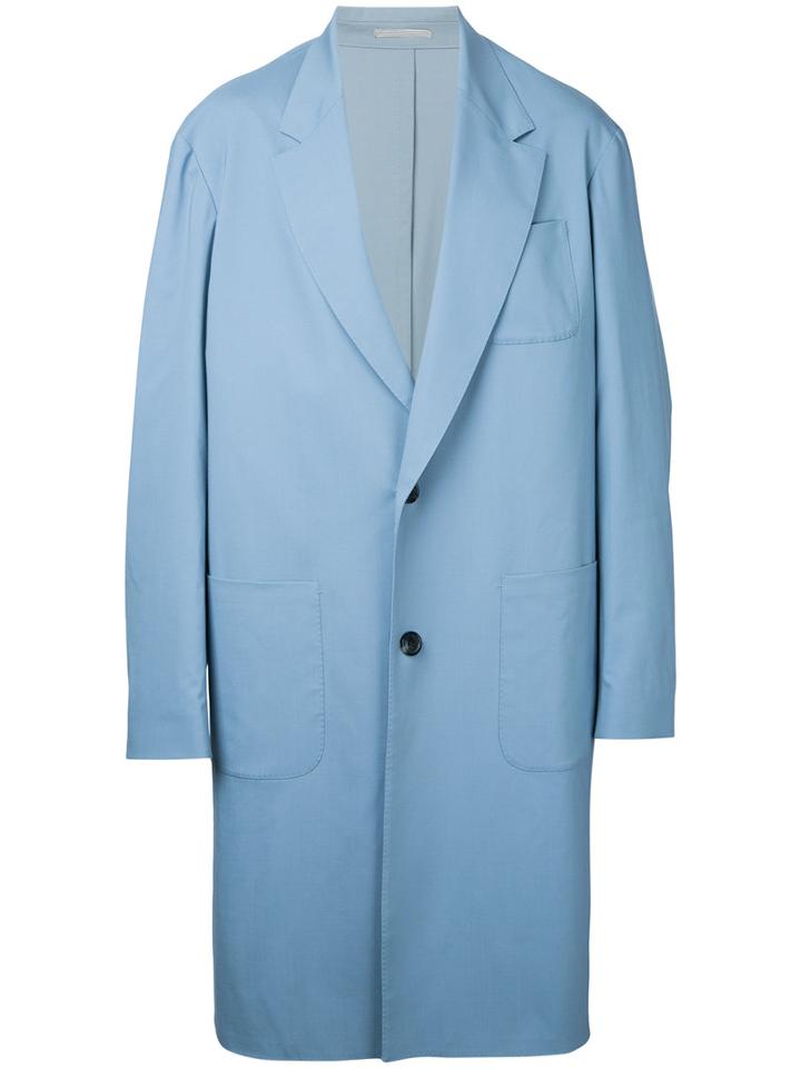 Cerruti 1881 - Single Breasted Coat - Men - Spandex/elastane/virgin Wool - 50, Blue, Spandex/elastane/virgin Wool