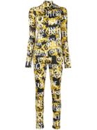 Versace Jeans Couture Logo Print Jumpsuit - Yellow