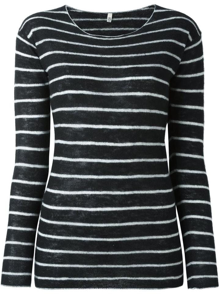 R13 Striped Sweater, Women's, Size: Xs, Black, Cashmere