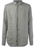 Poème Bohémien Concealed Fastening Shirt, Men's, Size: 48, Grey, Linen/flax