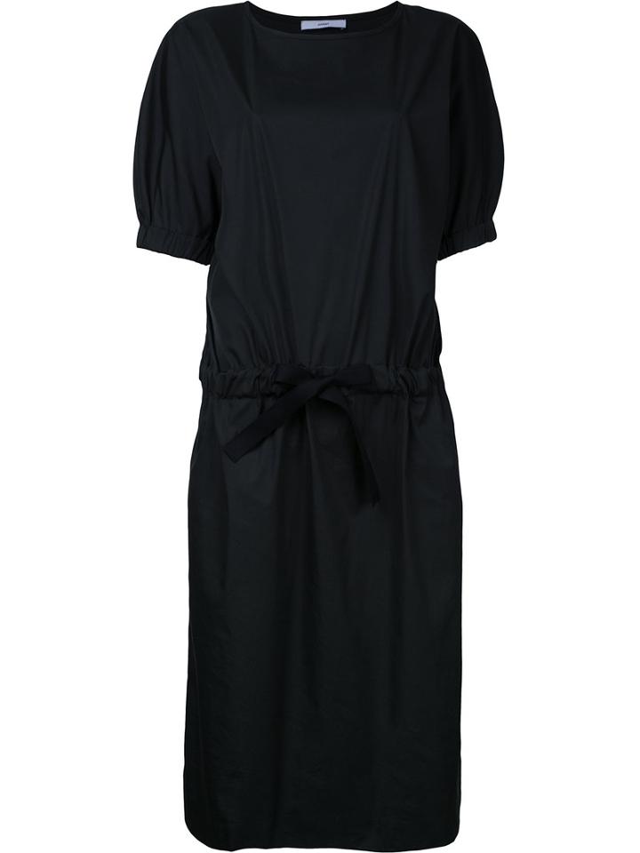 Astraet - Drawstring Waist Dress - Women - Cotton - 1, Black, Cotton