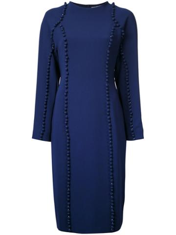Donnah Mabel - Spheres Applique Dress - Women - Polyester/triacetate - 1, Blue, Polyester/triacetate