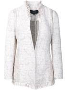 Kobi Halperin Fringed Detailing Fit Blazer, Women's, Size: Medium, Nude/neutrals, Polyester/cotton/acrylic/polyamide