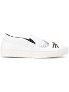 Karl Lagerfeld Glitter Slip-on Sneakers - White