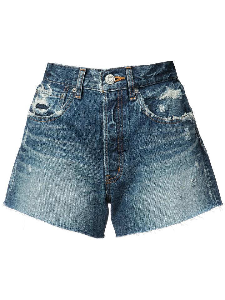 Moussy - Woodside Denim Shorts - Women - Cotton - 26, Blue, Cotton
