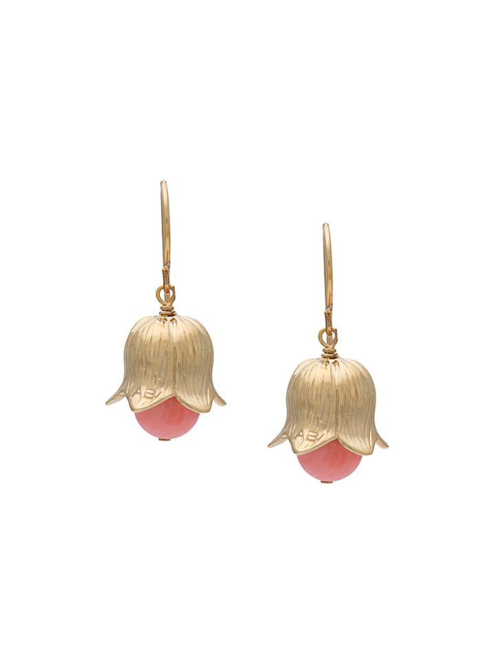 Aurelie Bidermann Pink Bead Tulip Earrings - Metallic