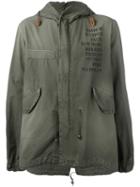 Mr & Mrs Italy Chest Print Hooded Jacket, Size: 1, Green, Cotton