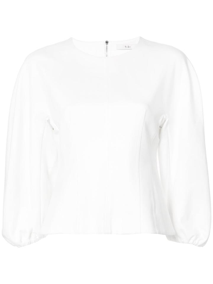 Tibi Bond Balloon Sleeve Blouse - White