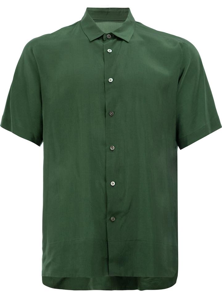 08sircus Short Sleeve Shirt, Men's, Size: 4, Green, Silk/cupro