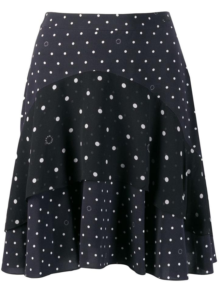 Karl Lagerfeld Dotted Ruffle Mini Skirt - Blue
