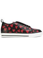 Red Valentino Heart Print Sneakers - Black