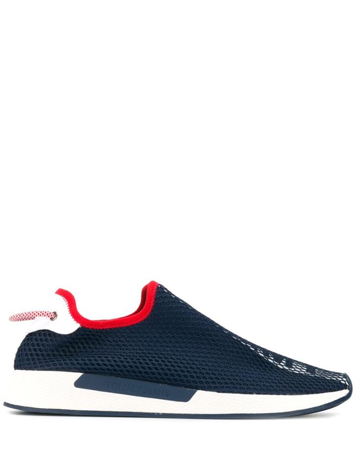 Tommy Jeans Logo Print Slip-on Sneakers - Blue