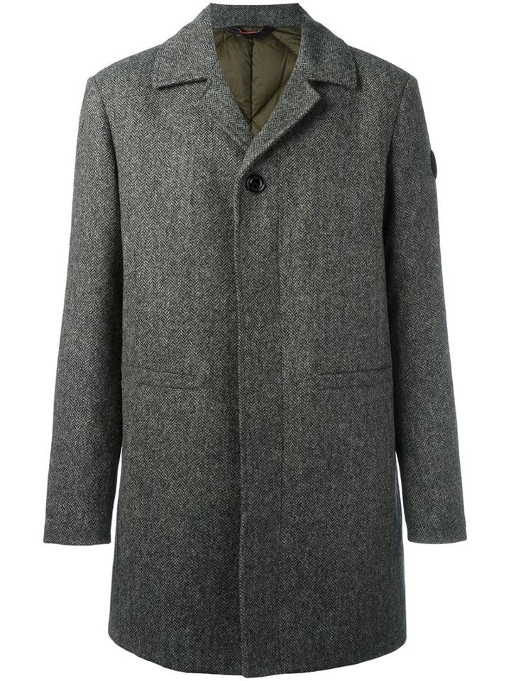Moncler 'anthony' Buttoned Coat, Men's, Size: 4, Green, Wool/polyamide/feather Down