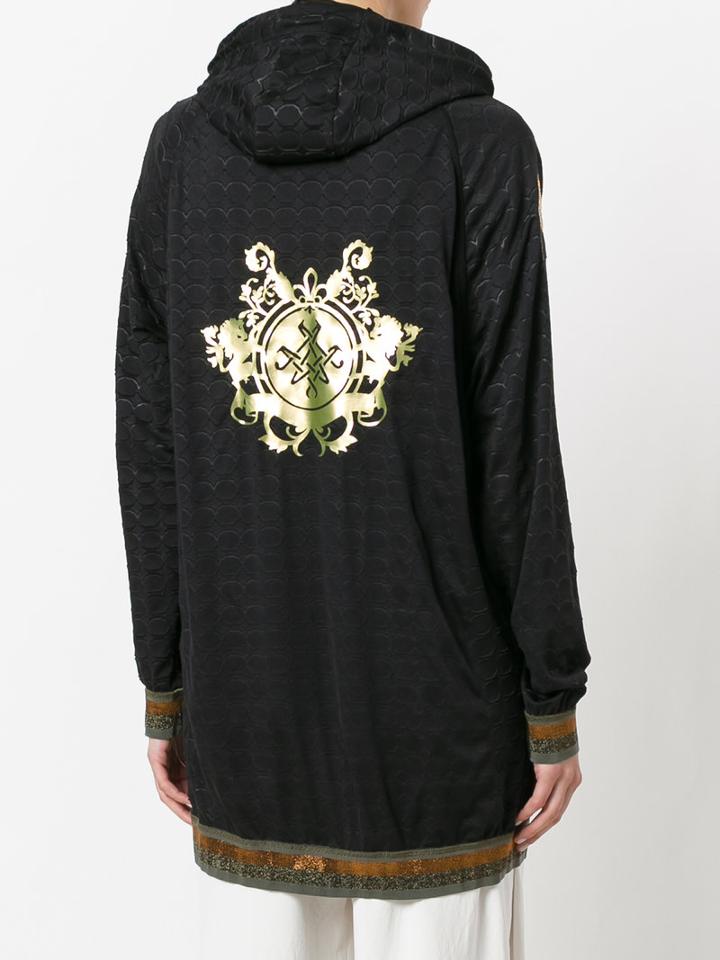 Mr & Mrs Italy - Embroidered Hooded Sweatshirt - Women - Polyester - 42, Black, Polyester