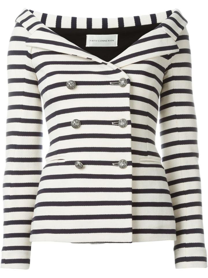 Faith Connexion Off-shoulder Striped Jacket