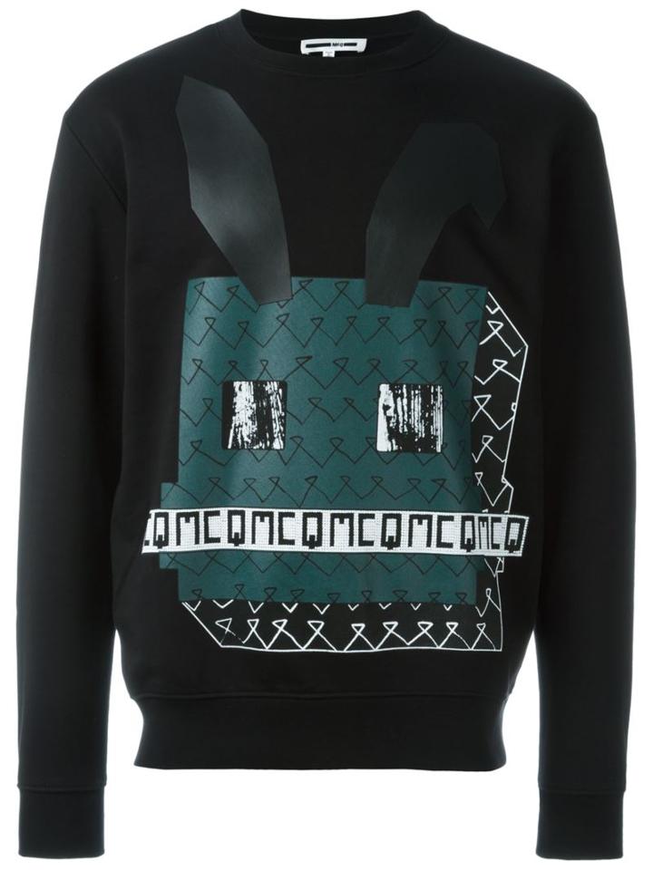 Mcq Alexander Mcqueen Electro Bunny Print Sweatshirt, Men's, Size: Xl, Black, Cotton