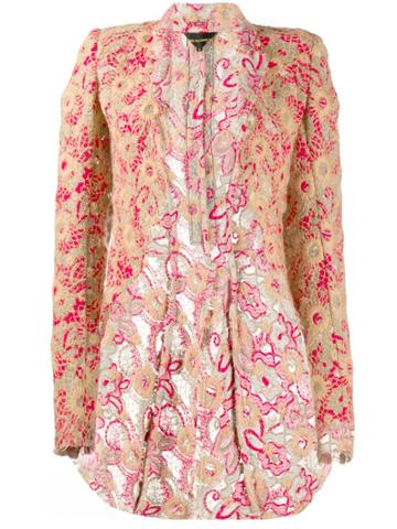 Comme Des Garçons Vintage 2000's Woven Floral Jacket - Neutrals