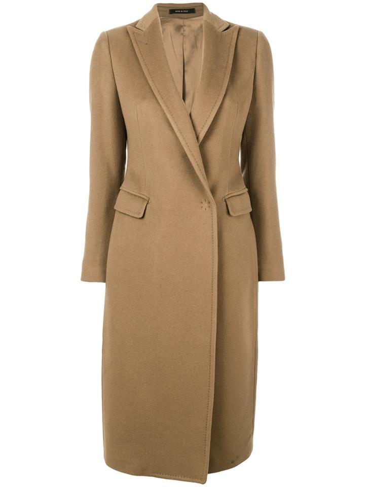 Tagliatore Concealed Button Coat - Nude & Neutrals