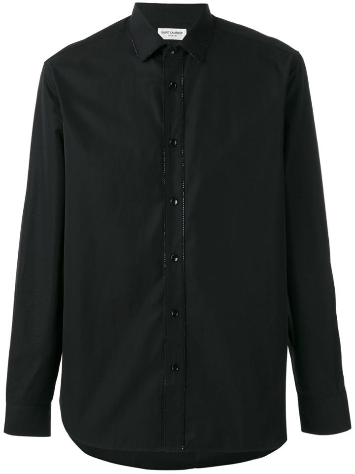 Saint Laurent Textured Trim Shirt - Black