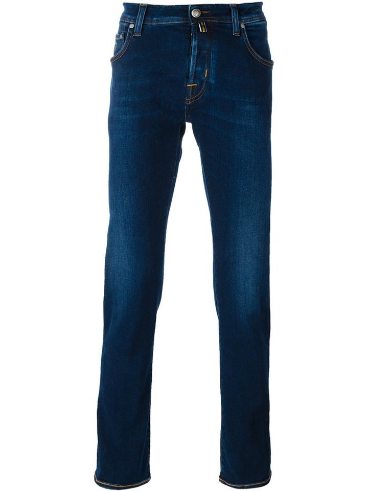 Jacob Cohen Long Fit Skinny Jeans, Men's, Size: 32, Blue, Cotton/polyester/spandex/elastane