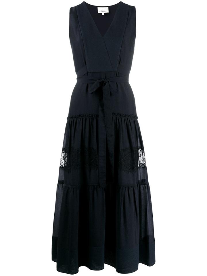 3.1 Phillip Lim V-neck Belted Midi Dress - Blue