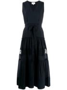 3.1 Phillip Lim V-neck Belted Midi Dress - Blue