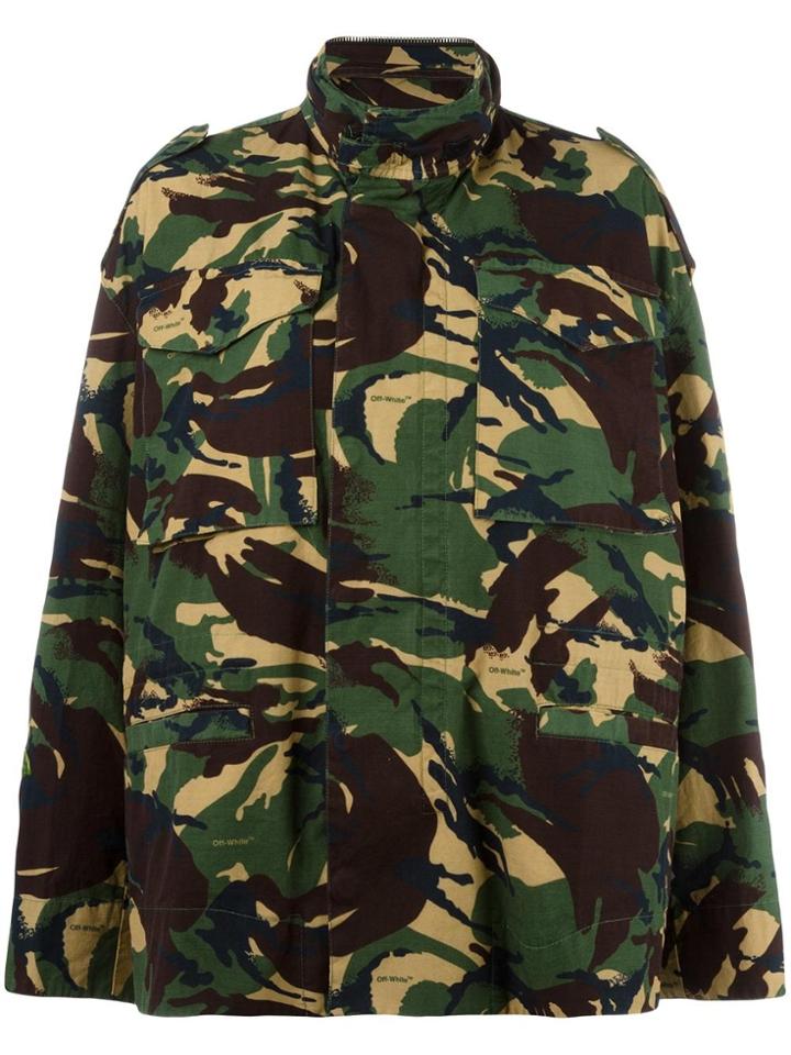 Off-white Camouflage Print Jacket - Green
