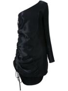 Georgia Alice Crystal One Shoulder Dress, Women's, Size: 8, Black, Nylon/rayon