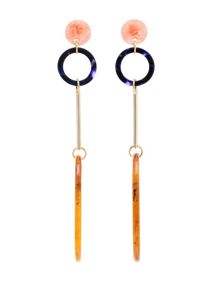 Iuo Iuo Amber Mul Lrg Oval Drop Erng - Multicolour