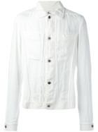 Lost & Found Rooms Denim Jacket, Men's, Size: Large, White, Linen/flax