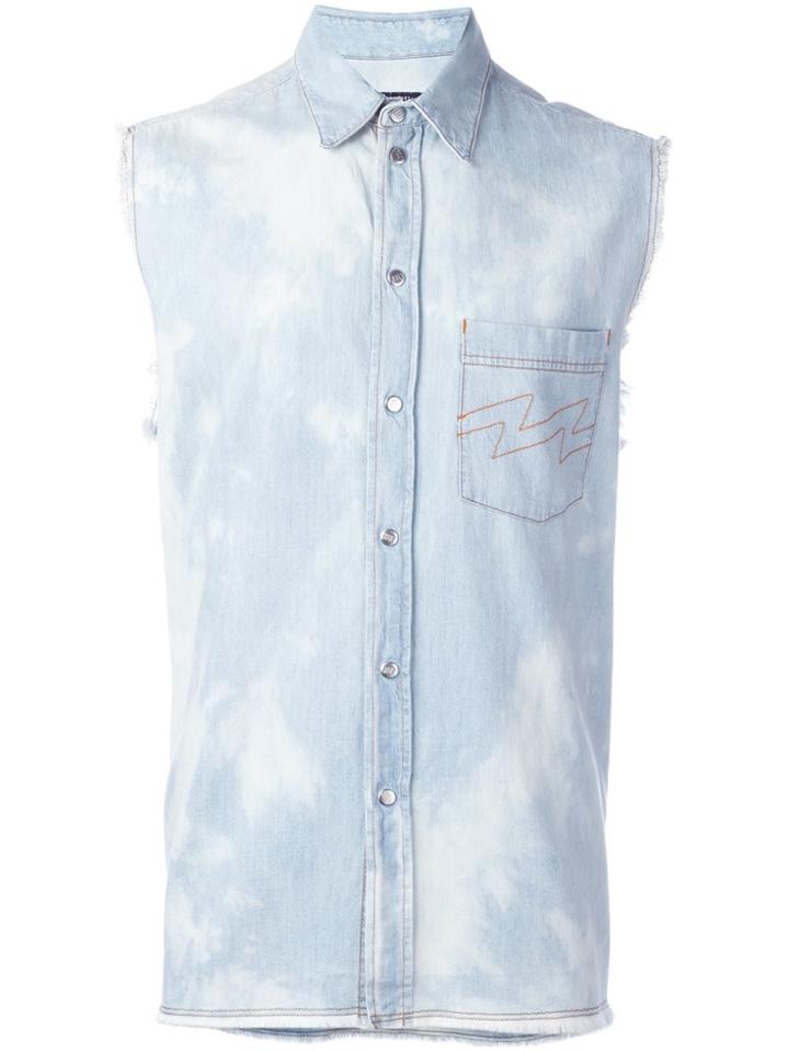 Walter Van Beirendonck Vintage Sleeveless Denim Shirt - Blue