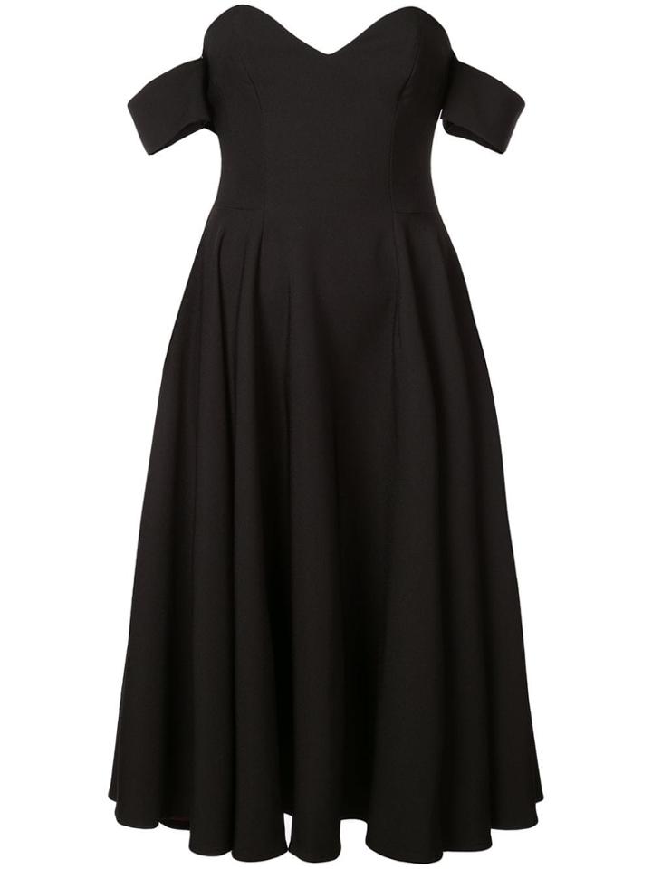 Sara Battaglia Bardot Dress - Black