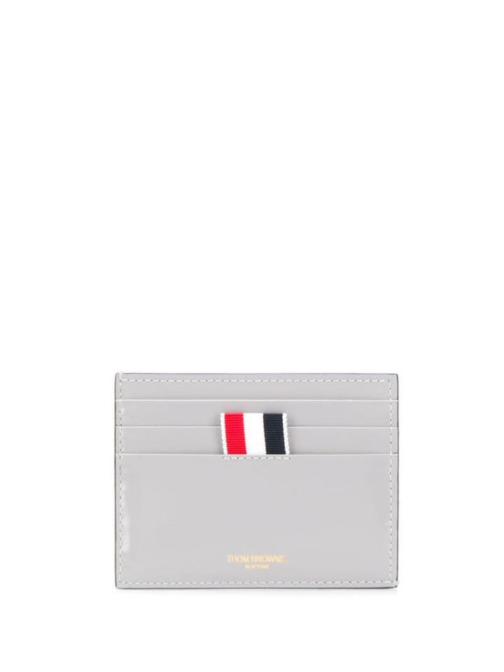 Thom Browne Logo Tab Cardholder - Grey