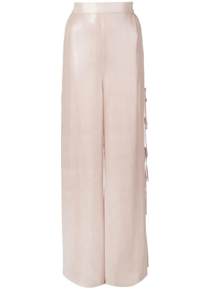 Jonathan Simkhai Metallic Chiffon Side Tie Trousers - Pink