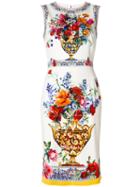 Dolce & Gabbana - Majolica Print Dress - Women - Silk/spandex/elastane - 42, White, Silk/spandex/elastane
