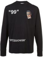 Off-white Long-sleeve Printed T-shirt - Black