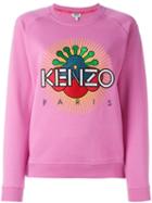 Kenzo Embroidered Logo Sweatshirt, Women's, Size: Large, Pink/purple, Cotton